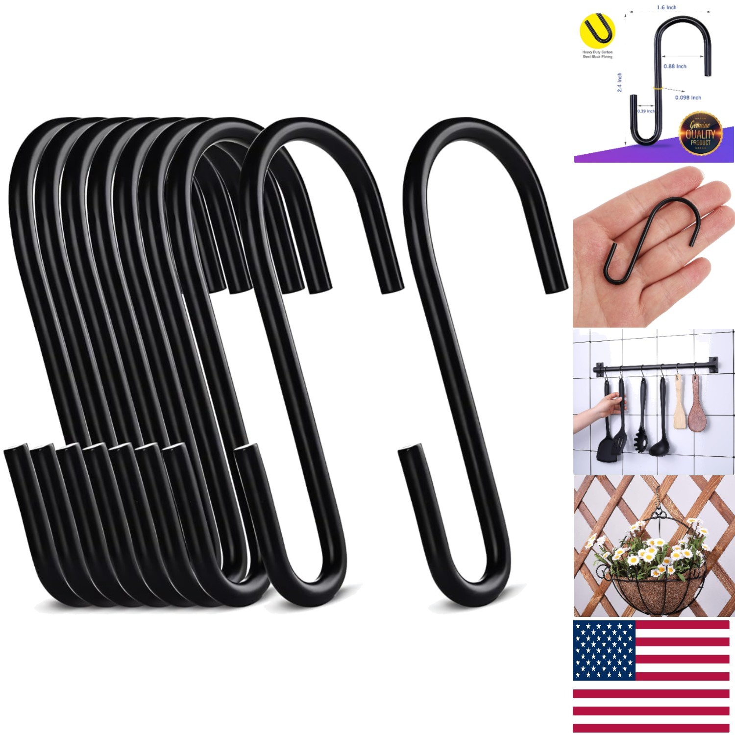 Lightweight Alloy Steel S Hooks – 20-Pack for Stress-Free Organization & Storage