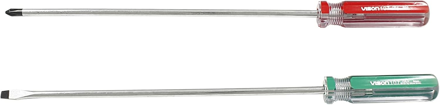 10″ Long Screwdriver Set Phillips & Flat Head Cross Slotted Repair Tool 2 Pack