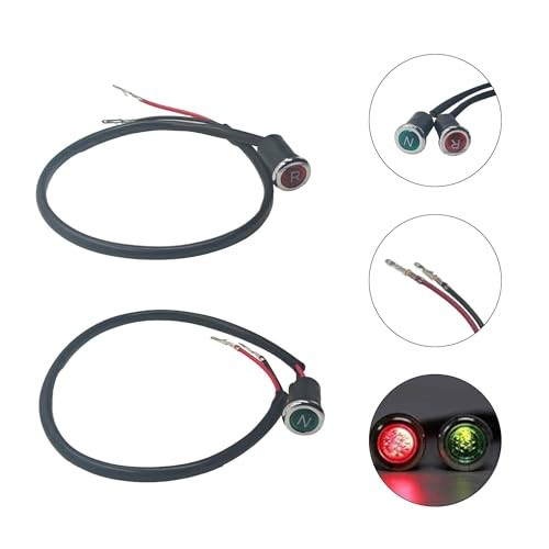 Red Green ATV Neutral Reverse Indicator Light, 12V Gear Position Light 1 Pair