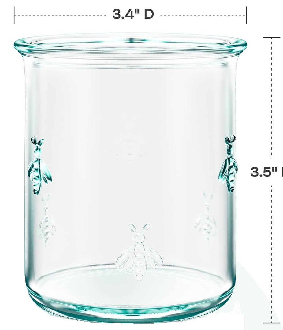 Amici Home Regina DOF Glass, 12 Oz, Italian Made, Set of 6, Bumble Bee Accents