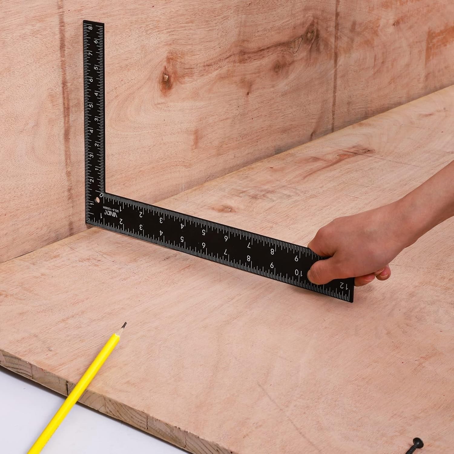 Carpenter Framing L Shape Square, 8 inch x 12 inch, Steel Black Finished