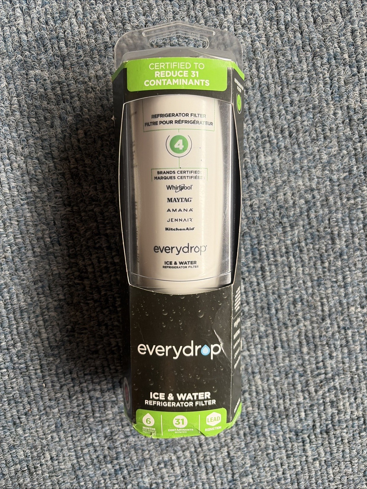 EveryDrop Water Filter 4 EDR4RXD1 Fridge Ice 6-Month, New Sealed