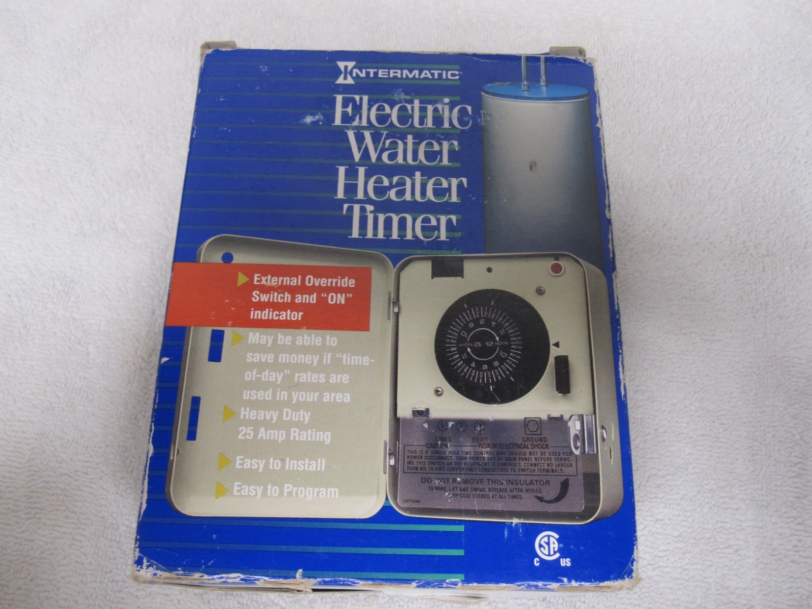 New Intermatic WH21 Water Heater Timer 250 Watts, 25 Amps 250 Volts NOS