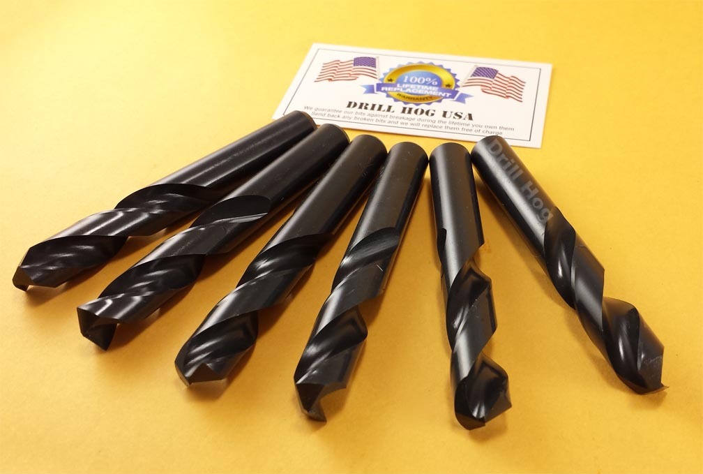 1/2″ Stubby Bit Machine Screw Length Stub Bit Drill Hog Lifetime Warranty 6 Pcs