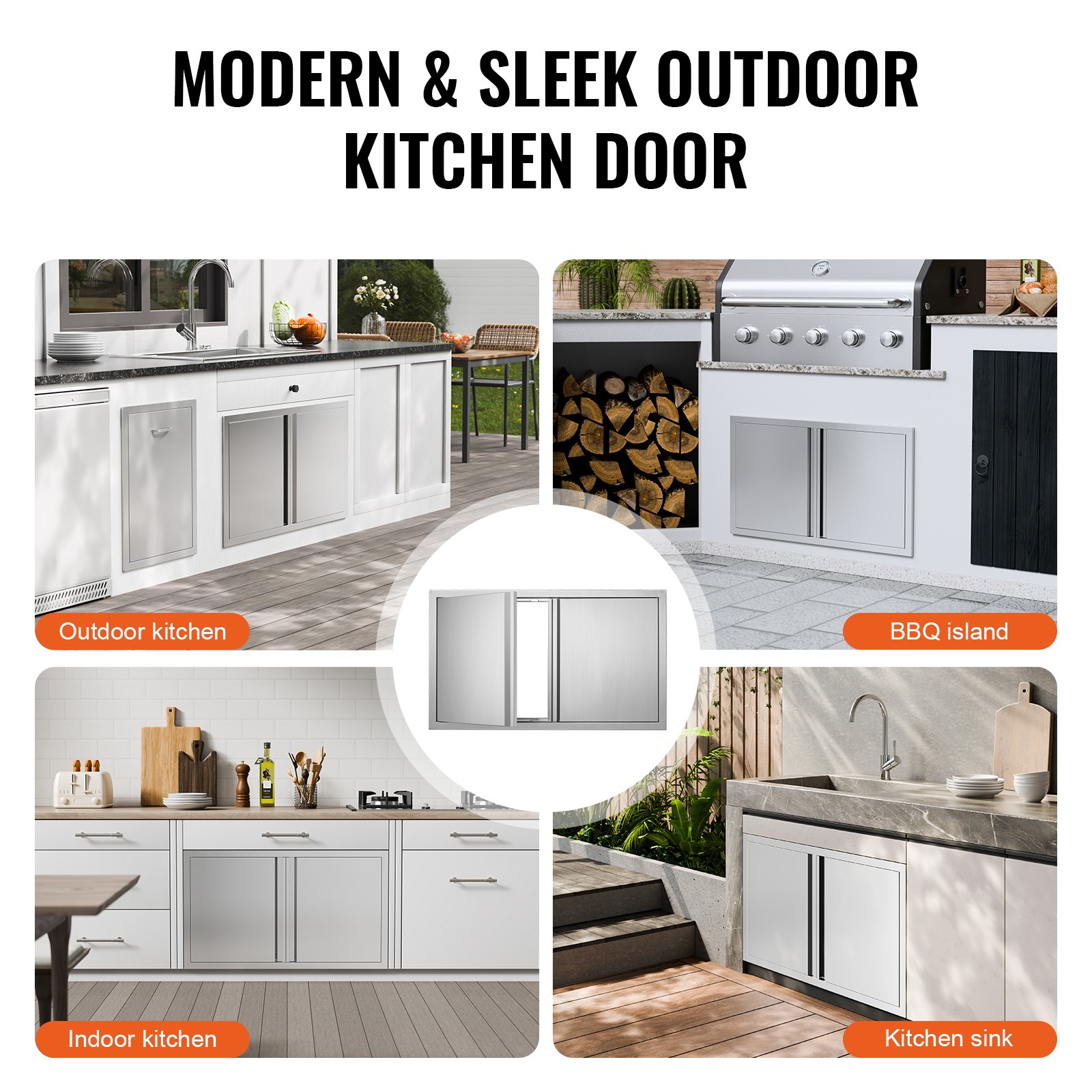 Uimoso 36×21 Inch Outdoor Kitchen Access Door Stainless Steel BBQ Panel
