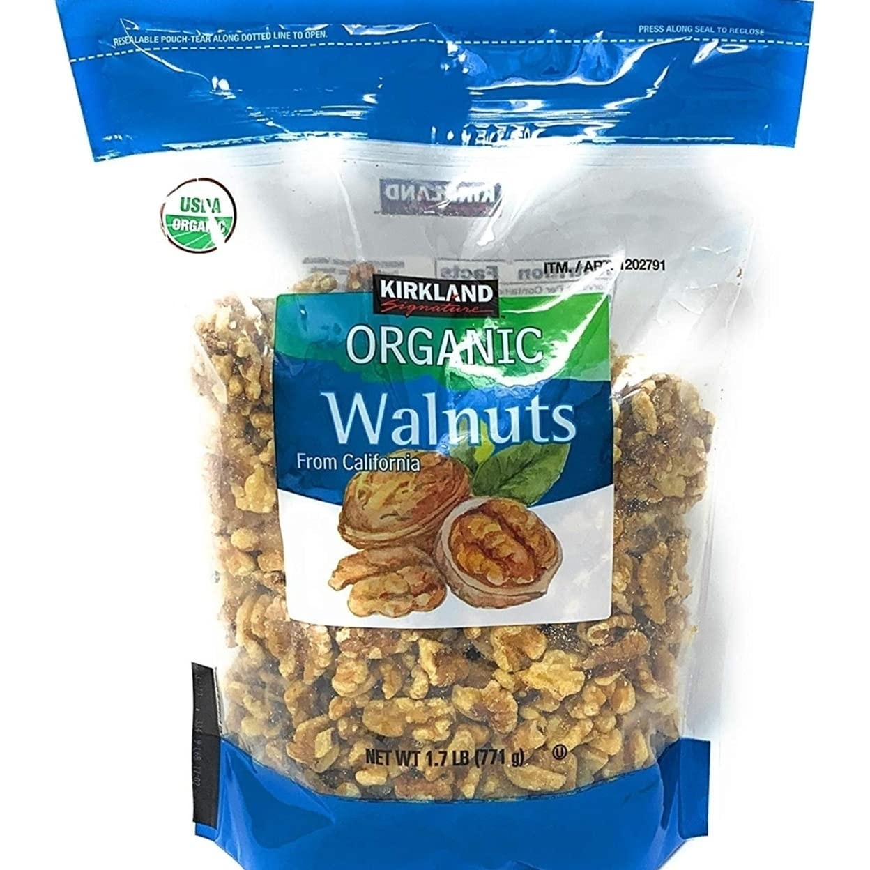 Kirkland Signature Organic Walnuts, 1.7 lb – USDA Organic Raw Walnut Halves