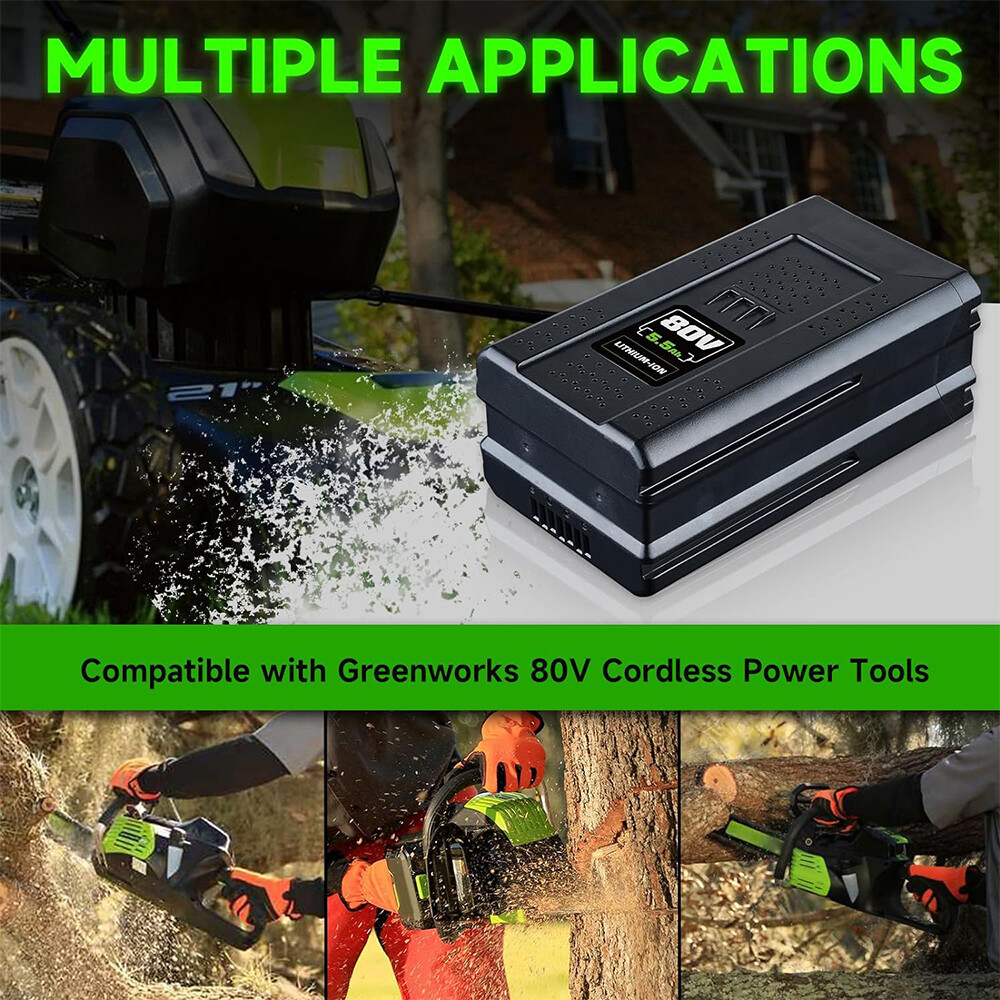 80V Lithium Ion 5.0Ah Rechargeable Li-ion Battery BAB727 GBA80200 FOR Greenworks