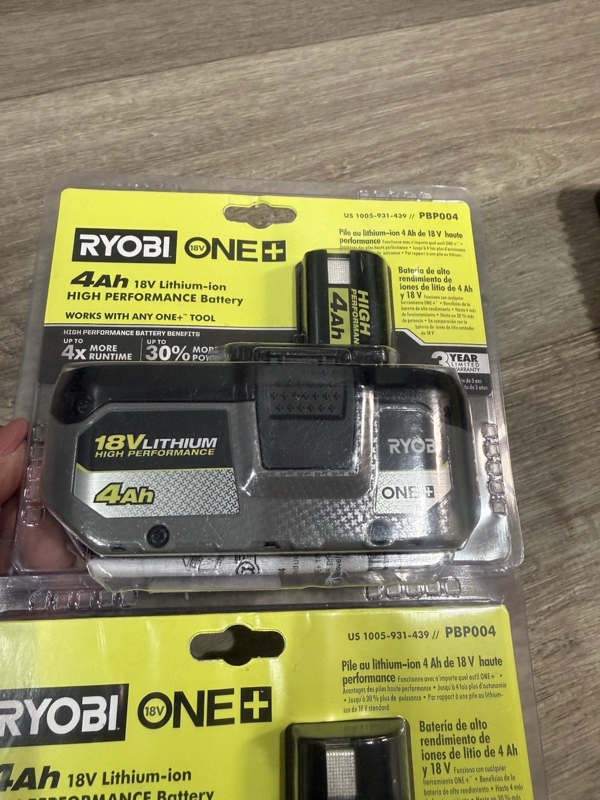 Ryobi 18V Lithium-Ion Battery PBP004 4Ah & PBP006 2Ah Black High Performance