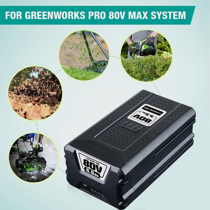 80V Lithium Ion 5.0Ah Rechargeable Li-ion Battery BAB727 GBA80200 FOR Greenworks