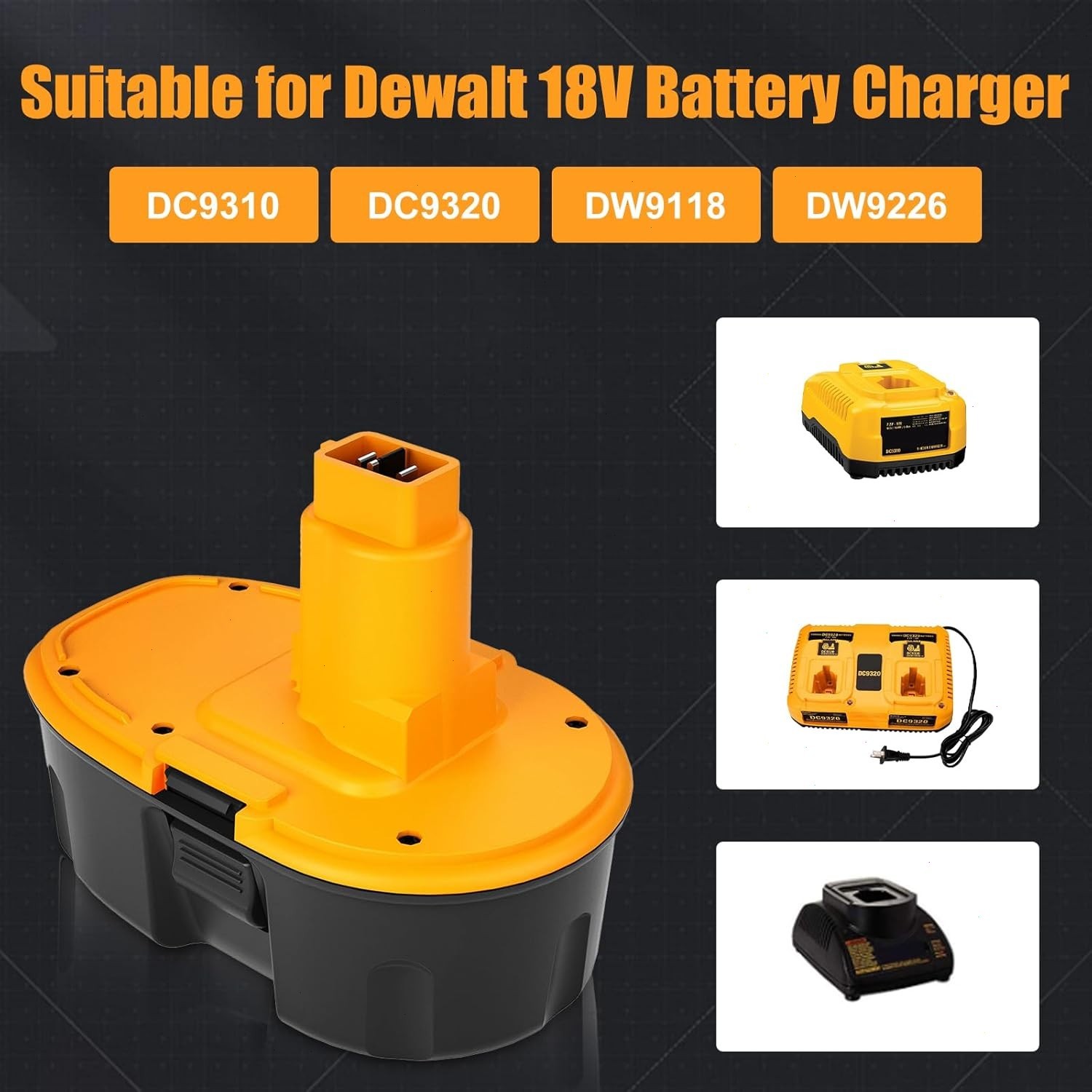 4PACK 2PACK 18V For Dewalt 18 VOLT XRP Ni-MH 7.0Ah Battery DC9099 DC9096 DC9098
