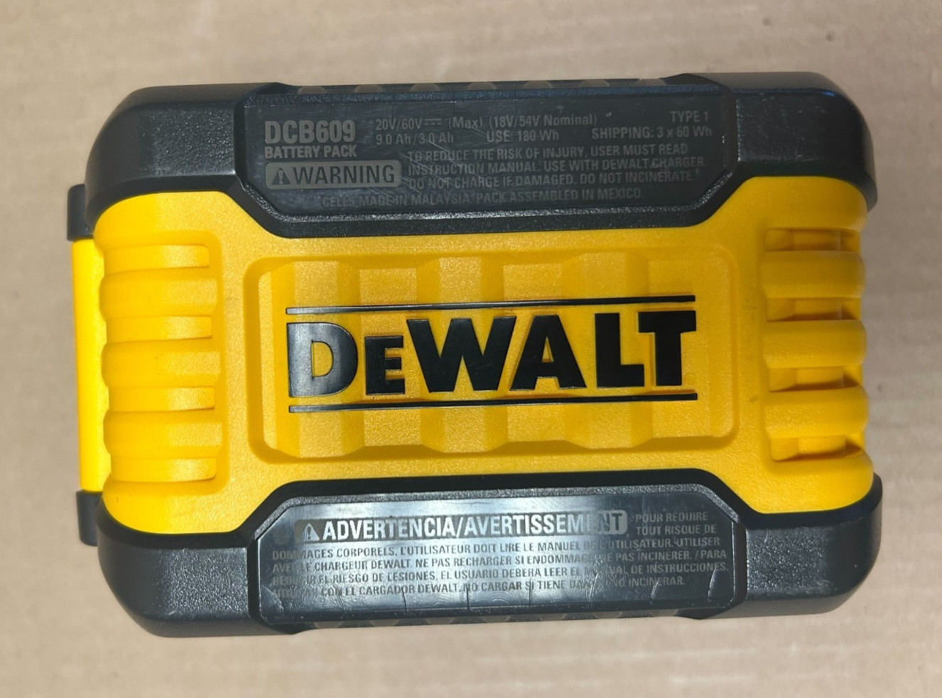 (DCB609) DEWALT 20V/60V MAX* FLEXVOLT® 9Ah Battery