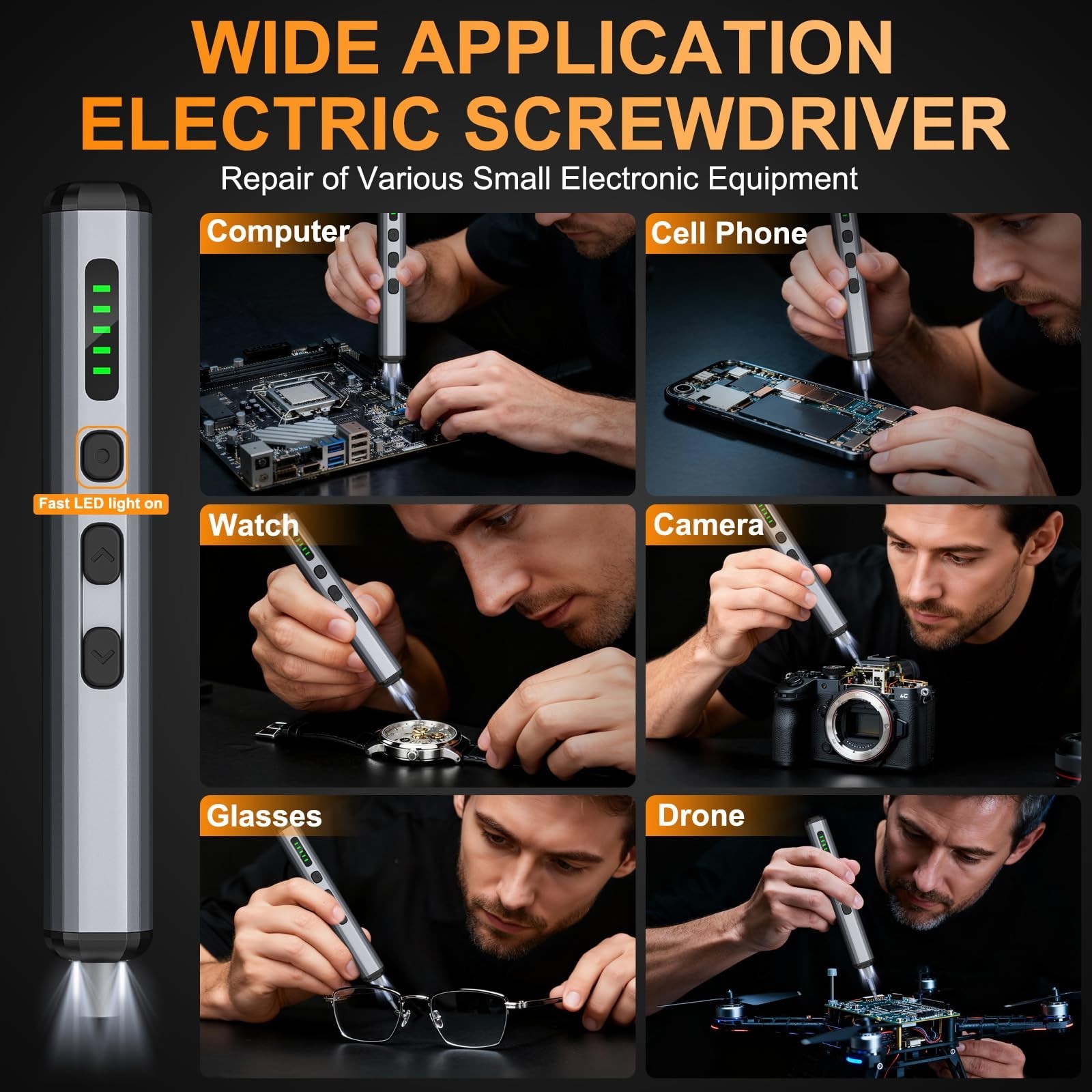 Mini Electric Screwdriver Set – 3.7V Cordless Precision Tool, 72-in-1 Magnetic B