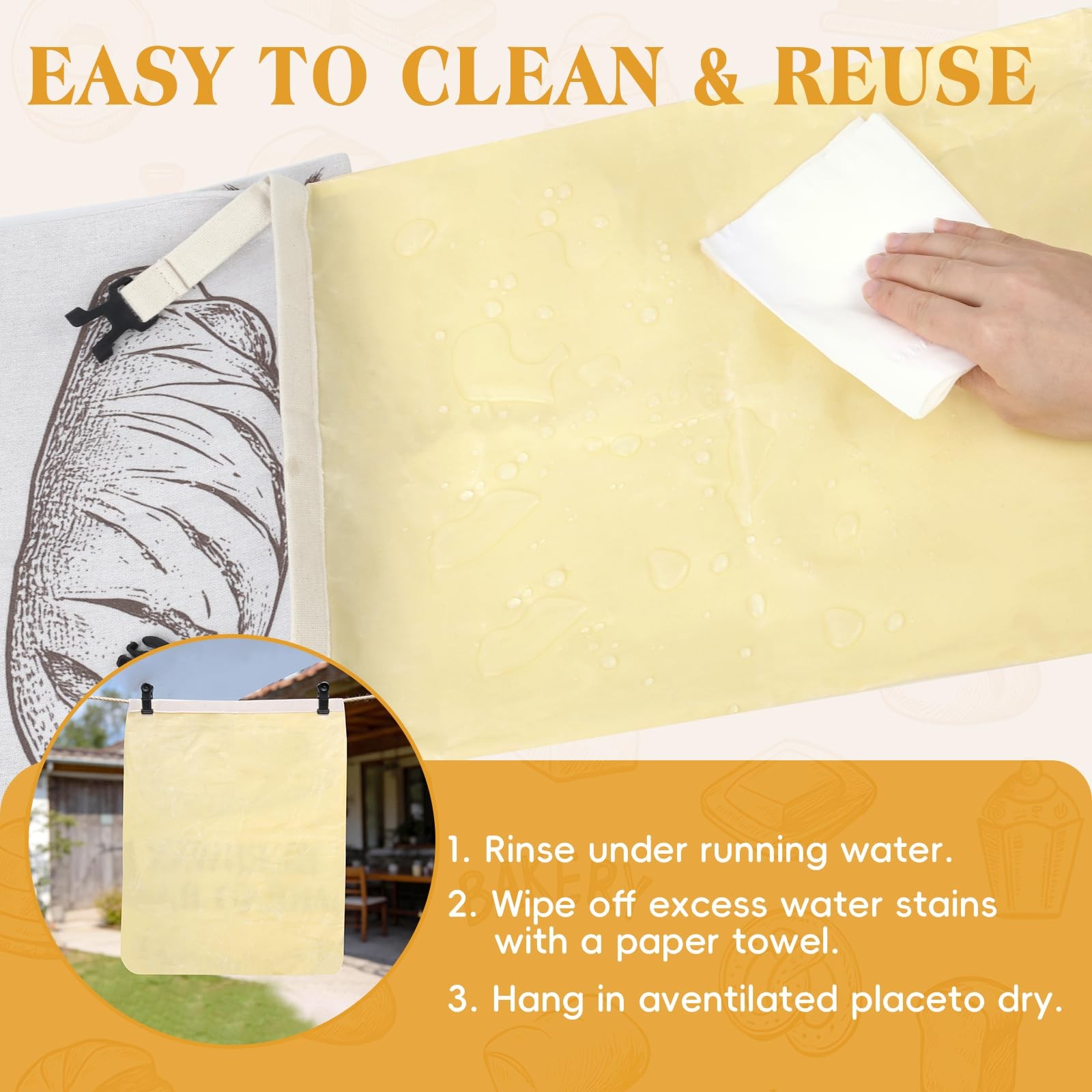 Natural Beeswax Bread Bags for XL Large, 1 Pack