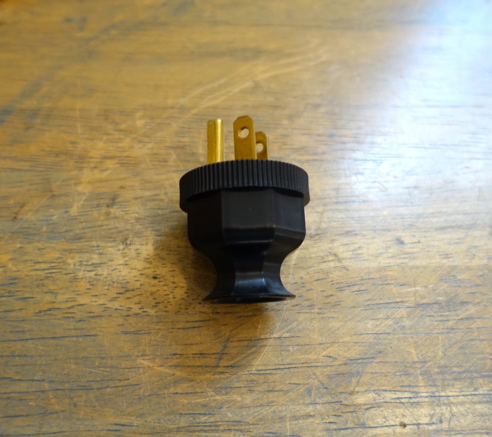 3 Prong Antique Replica Electrical Plug – Grounded long neck decagon design
