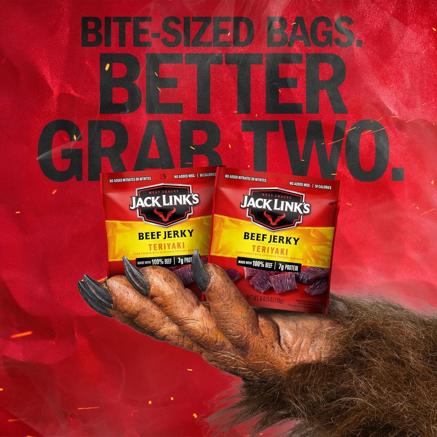 Jack Link’s Beef Jerky, Teriyaki, Multipack Bags – Flavorful Meat Snacks