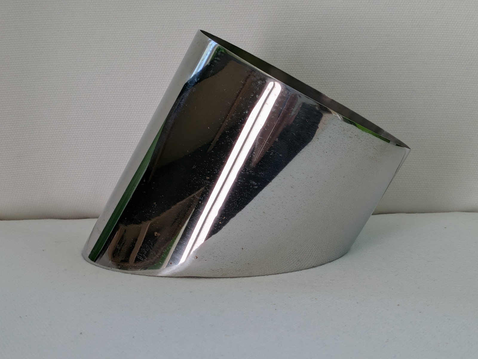 CB2 Shiny Silver Scope Wall Pocket Hanging Cylinder Shelf Oraganizer