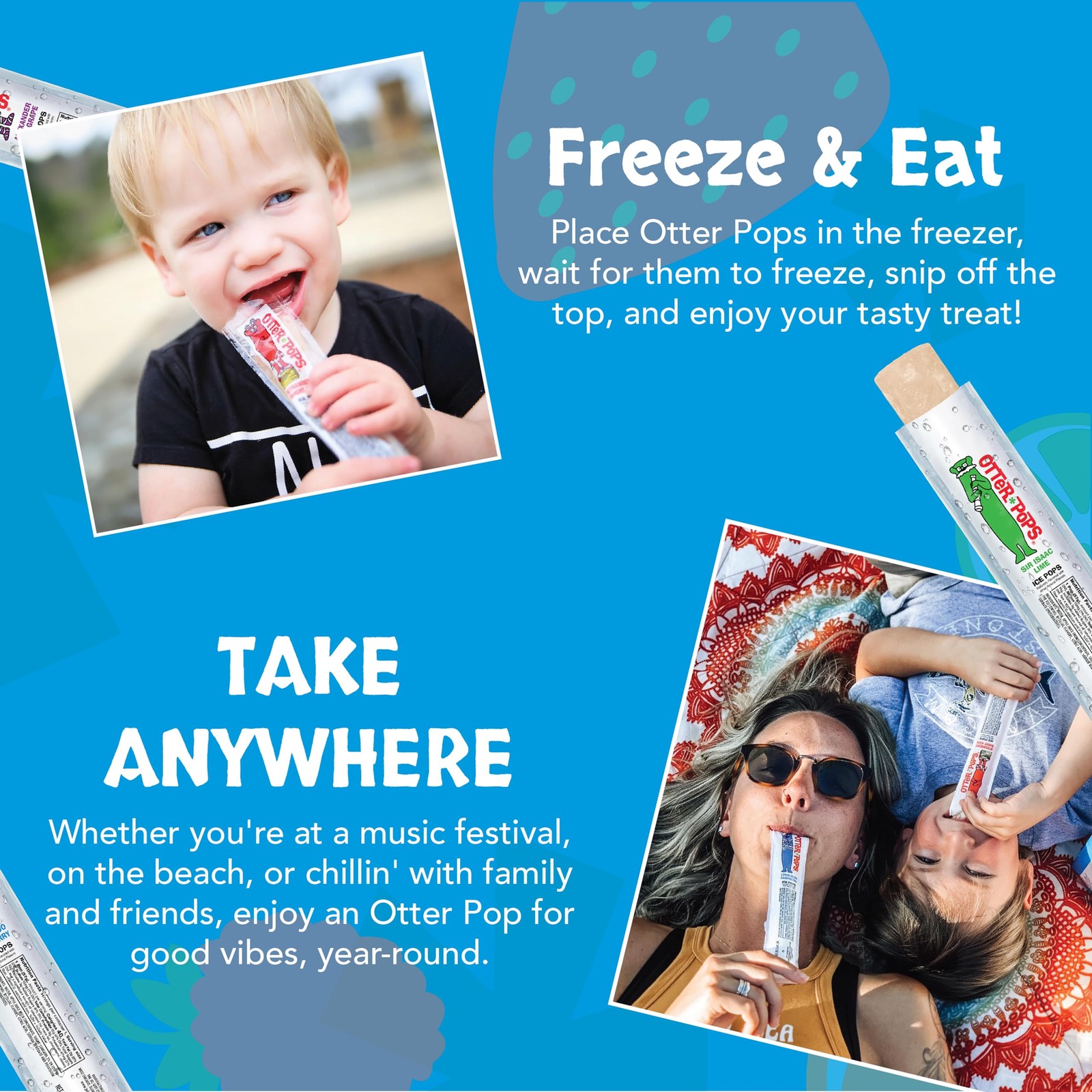 Freezer Bars, 100% Fruit Juice Ice Pops, Original Flavors (80ct – 2oz bars)