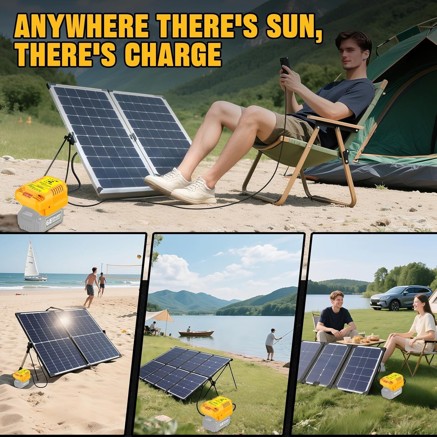 Solar Charger for Dewalt 20V Battery,for Solar Panels（Not Include Work for Ch…