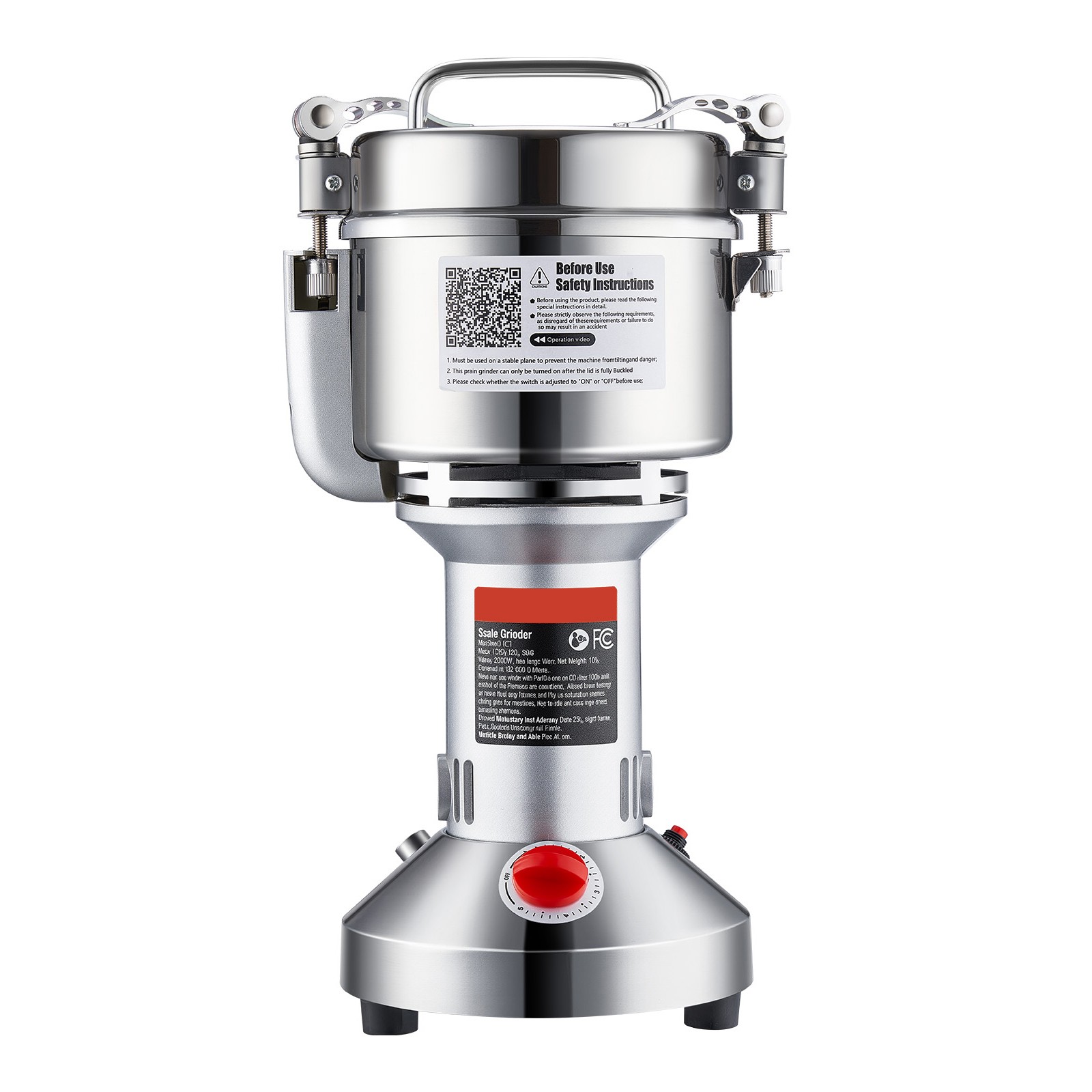 VEVOR 750g Commercial Spice Grinder Electric Grain Mill Grinder High Speed