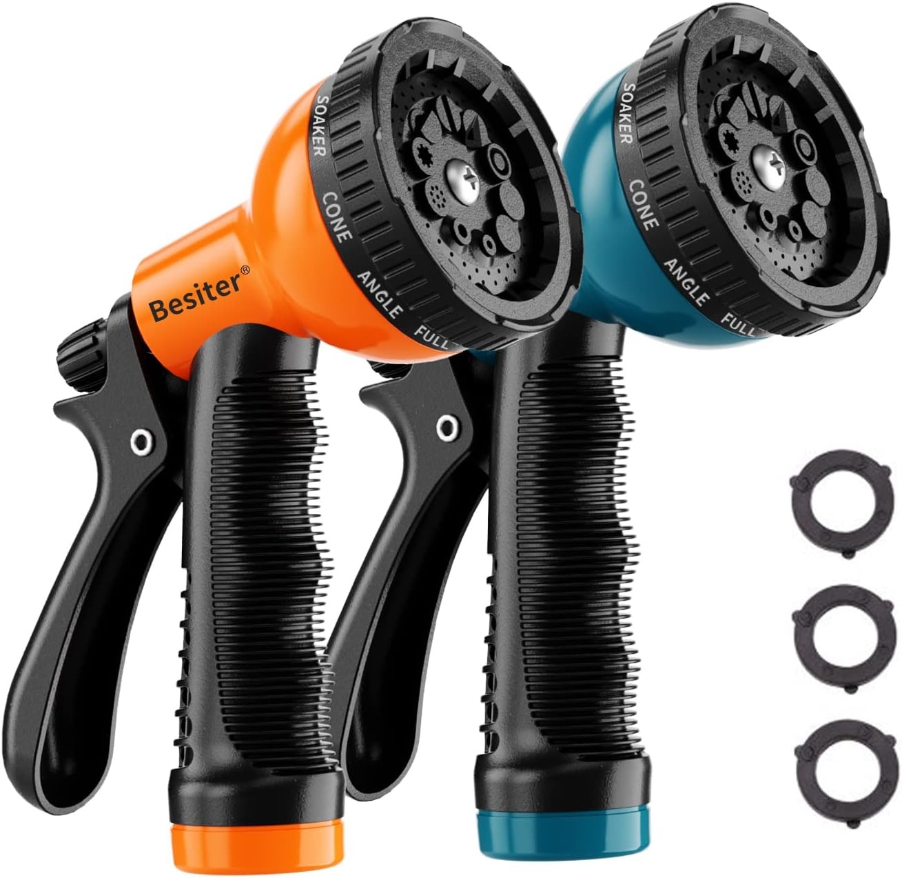 Garden Hose Nozzle Sprayer 2 Pack 10 Patterns Heavy Duty for Hose