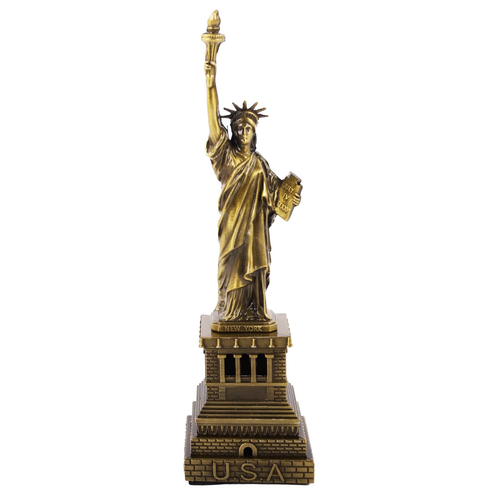 25CM/9.8in Bronze Statue of Liberty Metal Miniature Decor Sculpture Liberty I