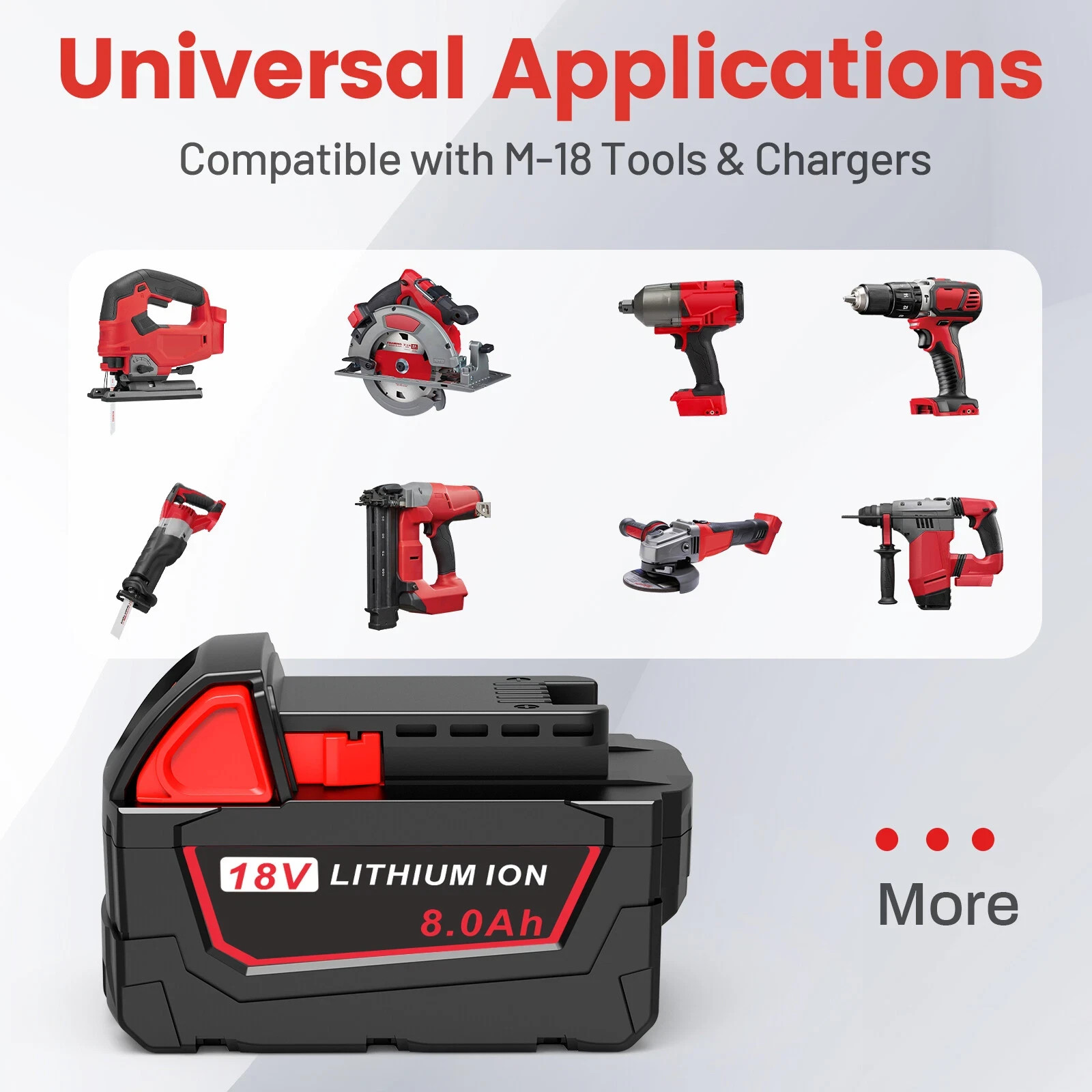 2PACK 8.0AH 18V Battery For Milwaukee For M18 Extended Capacity 48-11-1860 US
