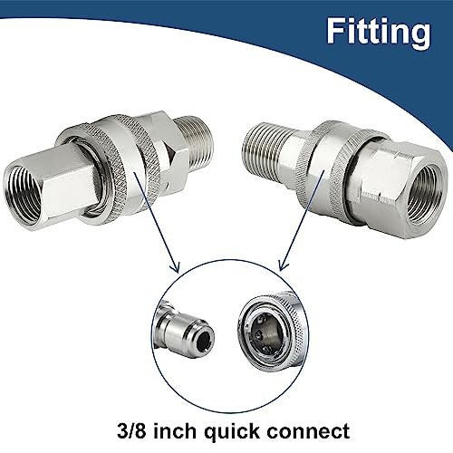 Pressure Washer Quick Connect Fittings 3/8 Inch NPT Stainless Steel 8 Piece