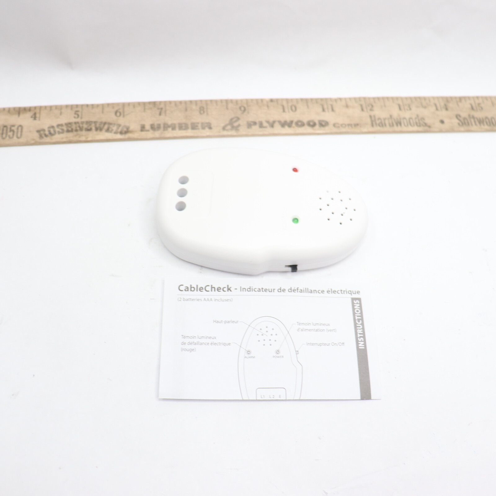 Installation Monitor Alarm White Requires 2 AAA Batteries