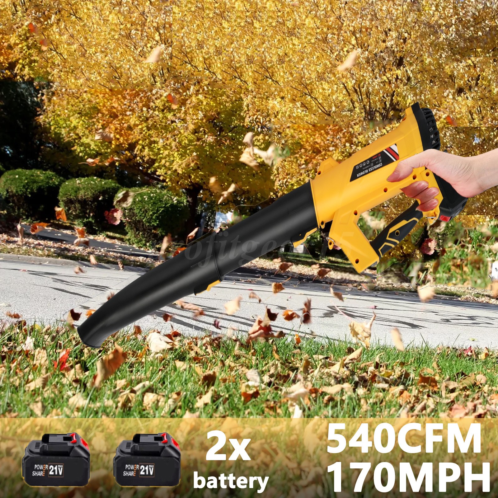 21V Cordless Leaf Blower,6-Speed Adjustment and LCD Display with 6.0Ah Batteries