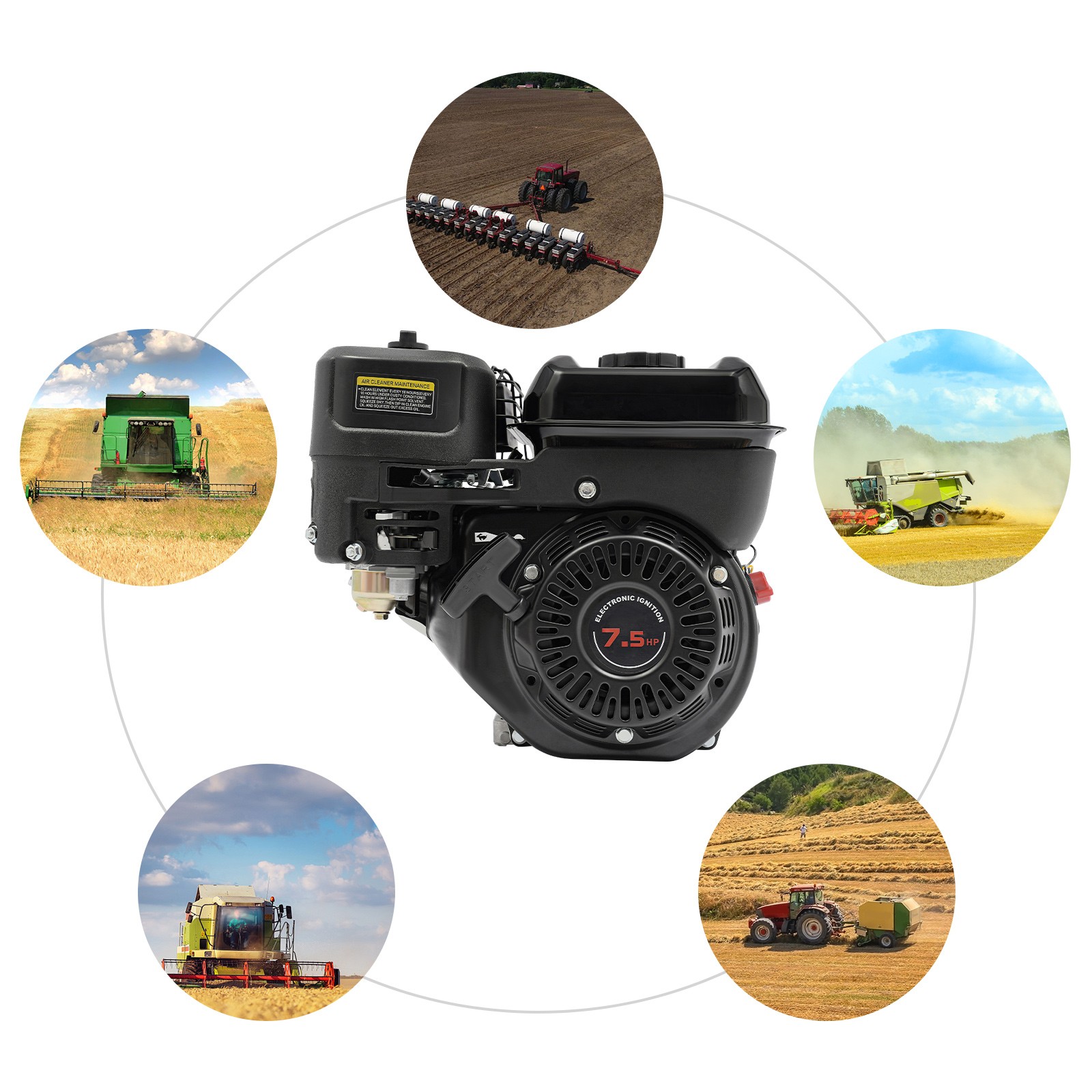 212cc 7.5hp 4-stroke Gasoline Engine Steel Start Engine Manual