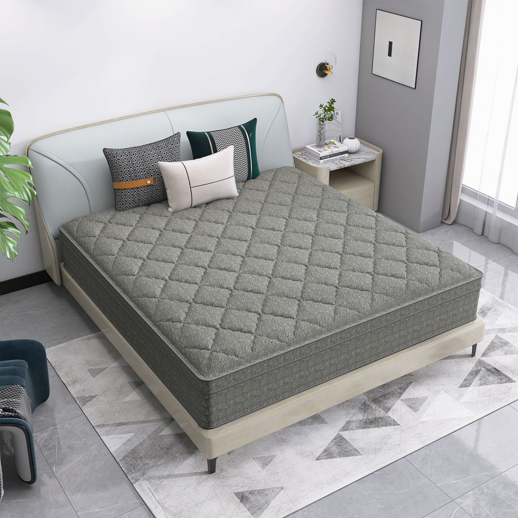 12″ 14″ Twin Full Queen King Size Mattress in a Box Memory Foam Spring Gray Bed