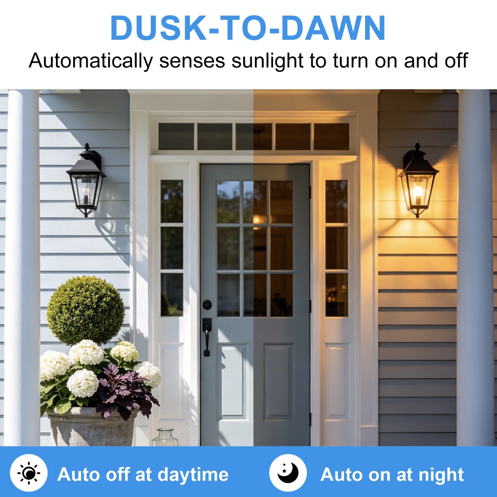 6-Pack Motion Sensor Light Bulb Dusk to Dawn LED 9W (60W Eq) E26 PIR Security