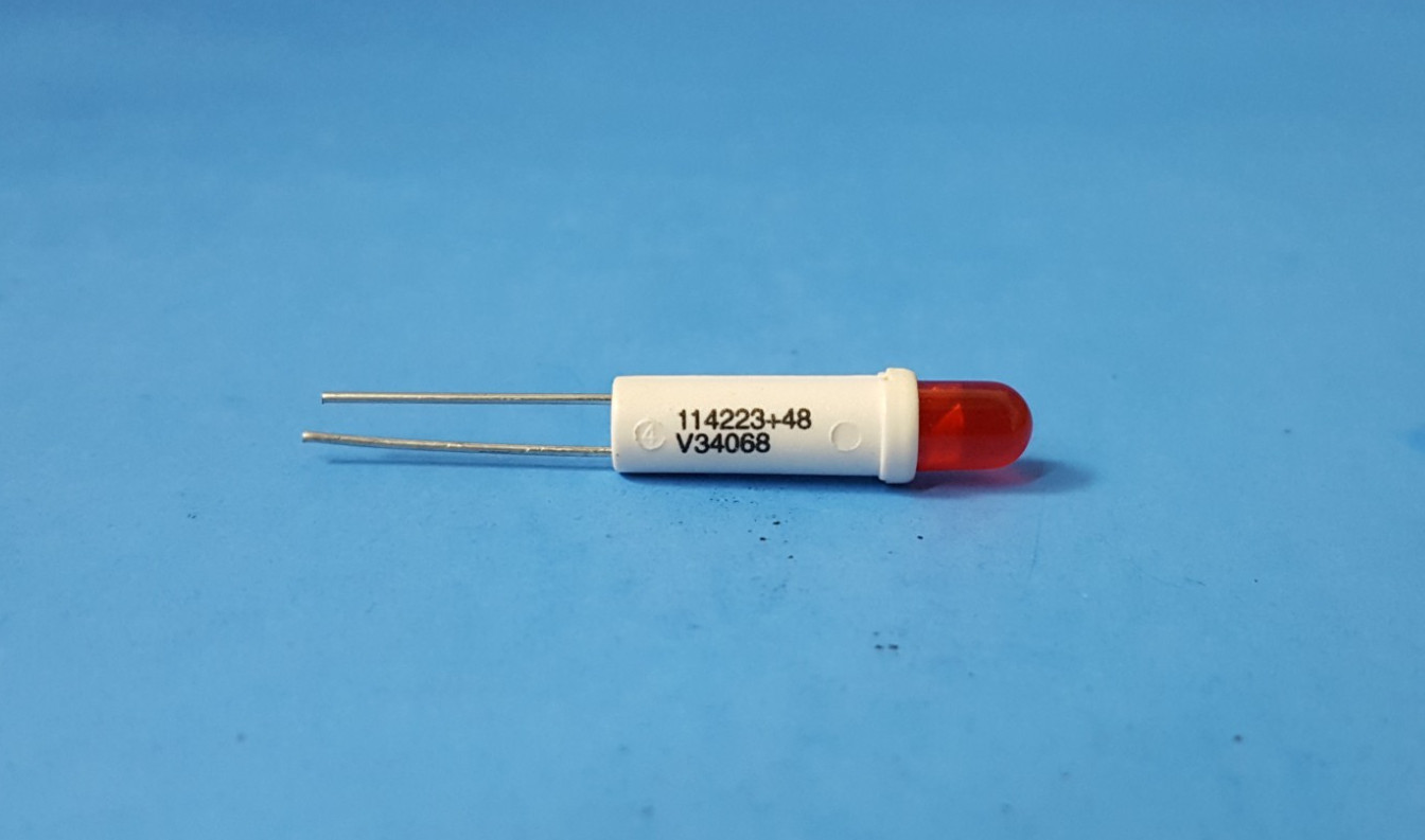 2pcs- Flashing Indicator Light, 114223-48VDC, TELECT, LED, RED, White Housing