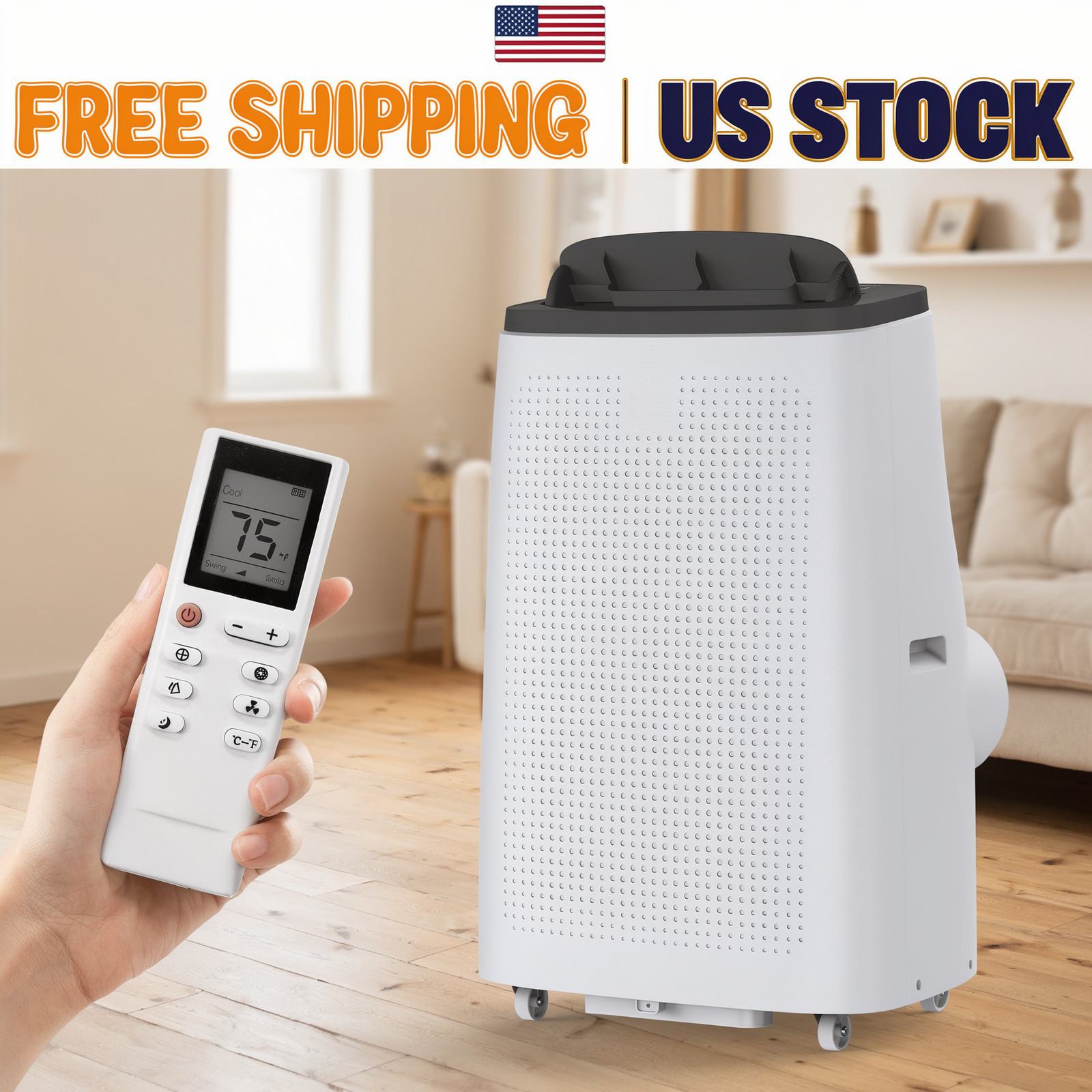 Portable Air Conditioner Cools Up to 700 Sq.Ft, 3 in-1 Quiet Portable BTU 14,000