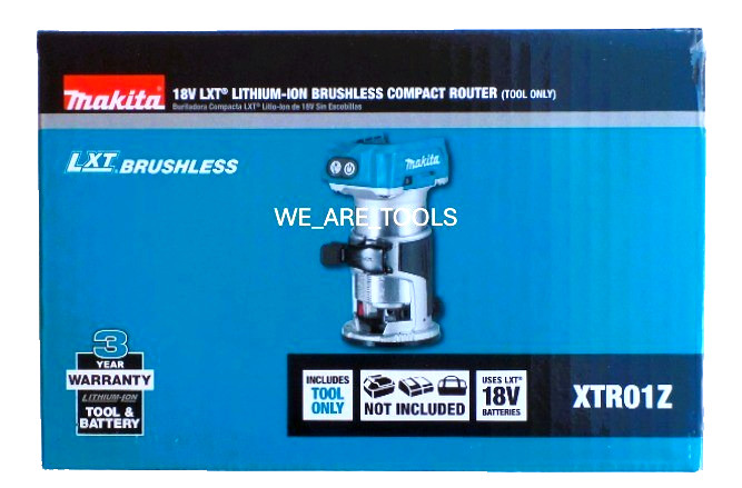 New In Box Makita XTR01Z 18V Brushless Cordless Variable Compact Router 18 Volt