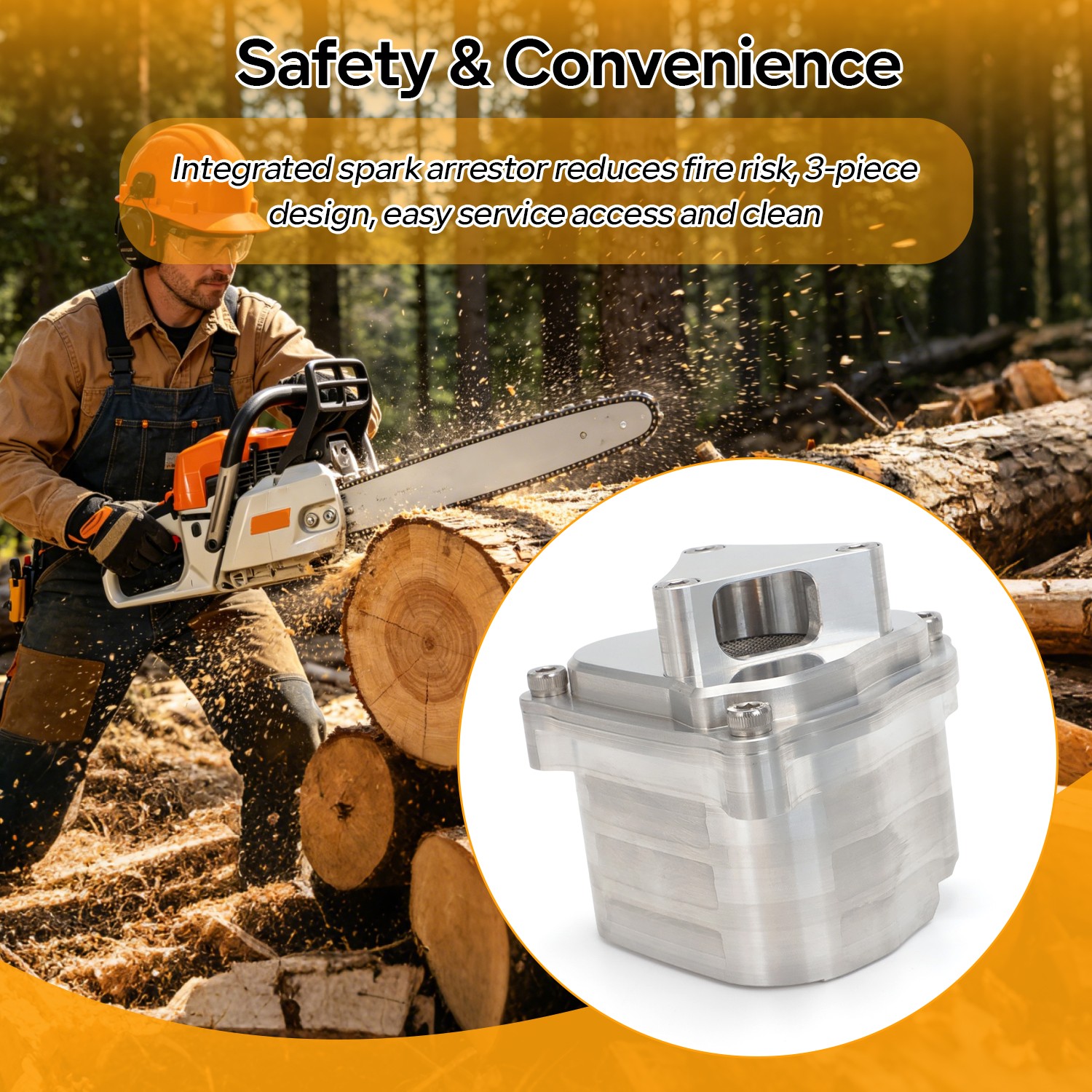 Chainsaw Performance Muffler Cove LIGHTWEIGHT For Stihl MS271 / MS291 Aluminum