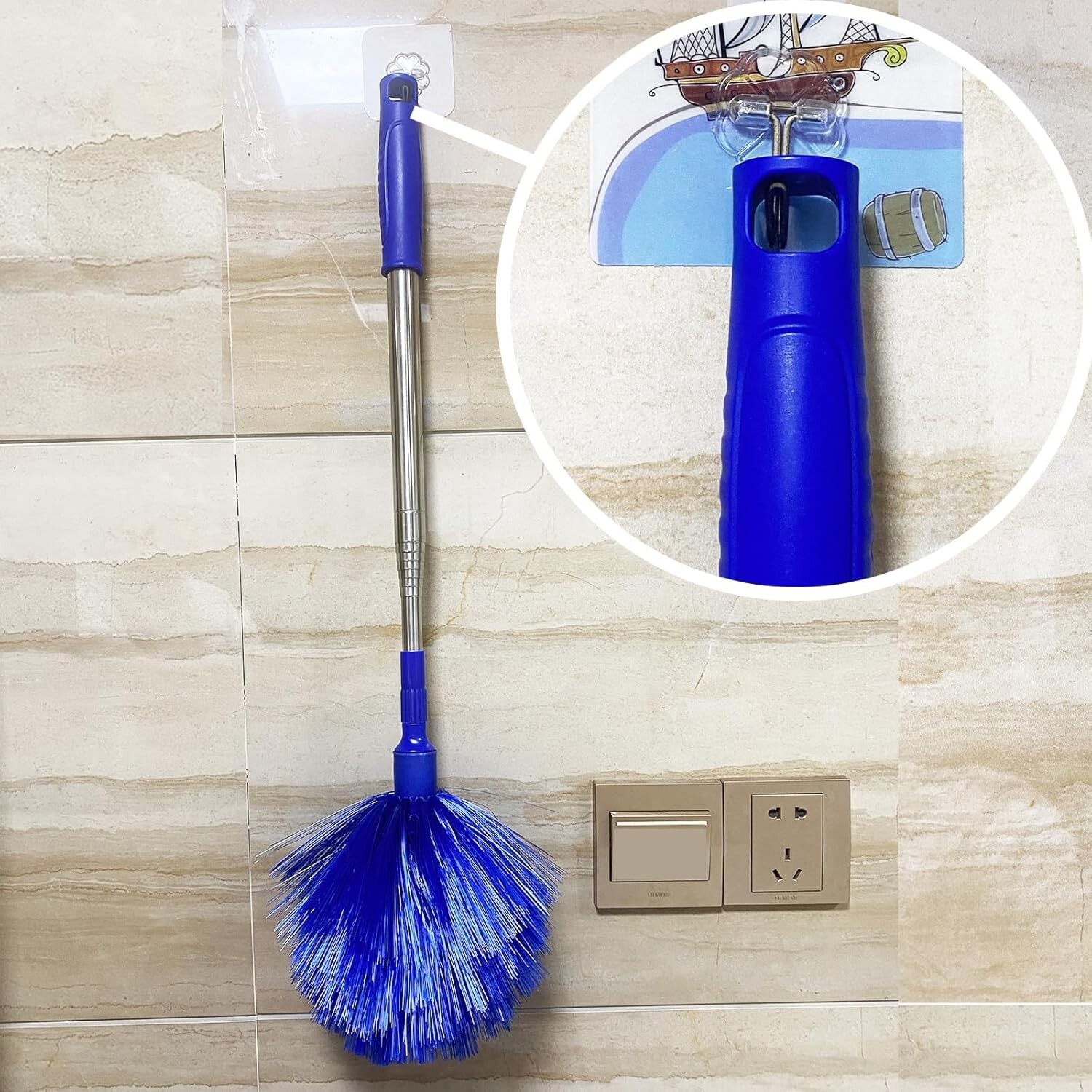 Microfiber Ceiling Fan Duster & Cobweb Cleaning Brush Cleaner Kit Extension Pole