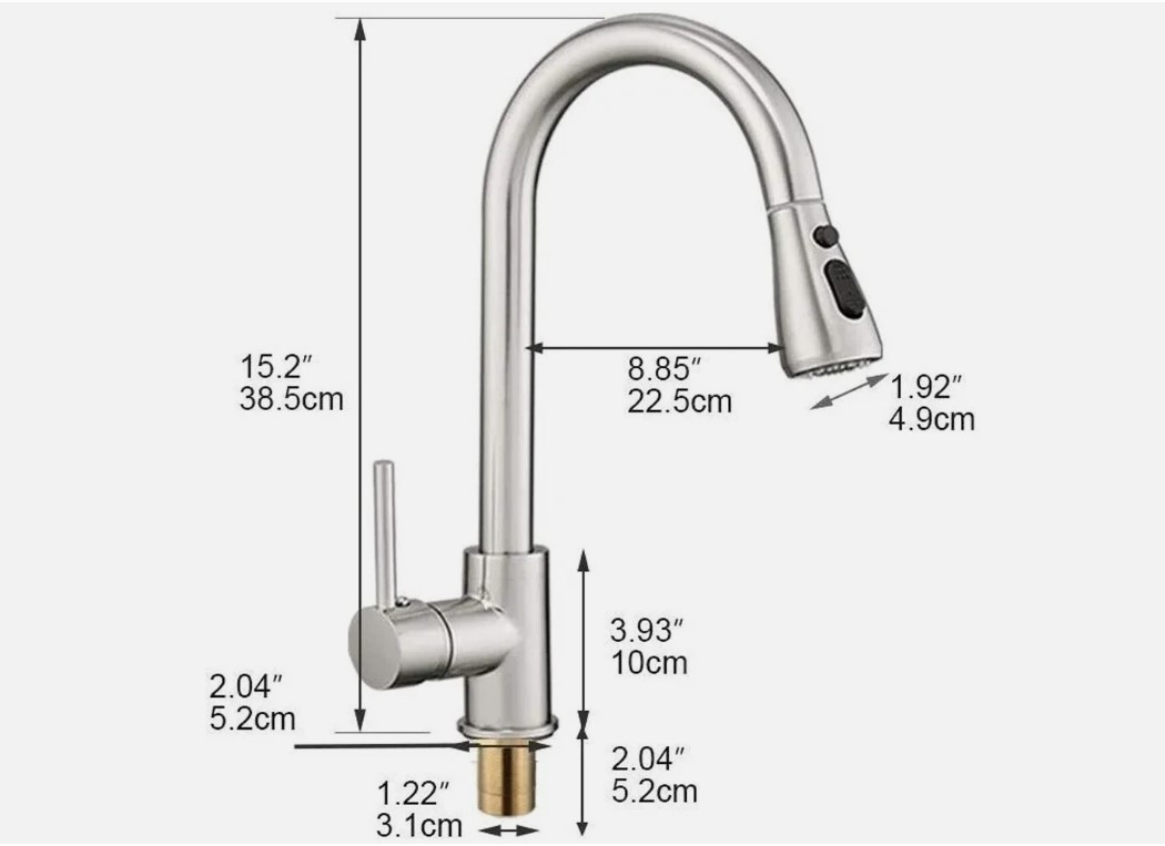 Brushed Nickel Kitchen Faucet Sink Mixer Faucet Pull Down Sprayer Single Handle