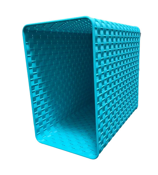 Blue Wicker Wastebasket W/Accessory Holder/Bathroom/Kids/Teens/Adults/Stylish