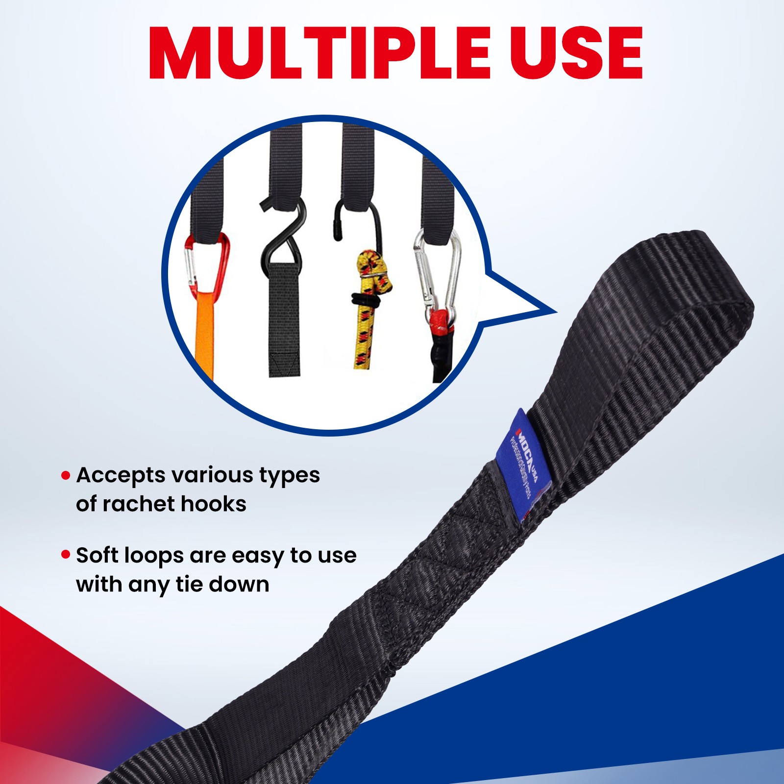 Heavy Duty Tie Down Kit – 10643 Lbs Breaking Strength Tie Down Straps 1.6″ x 17′