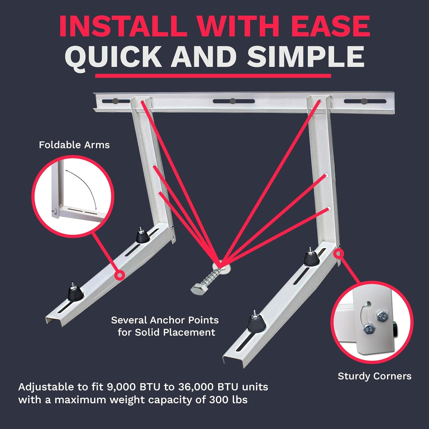 Ductlessaire Outdoor Wall Bracket – Mini Split Mounting Bracket – Ductless Air C