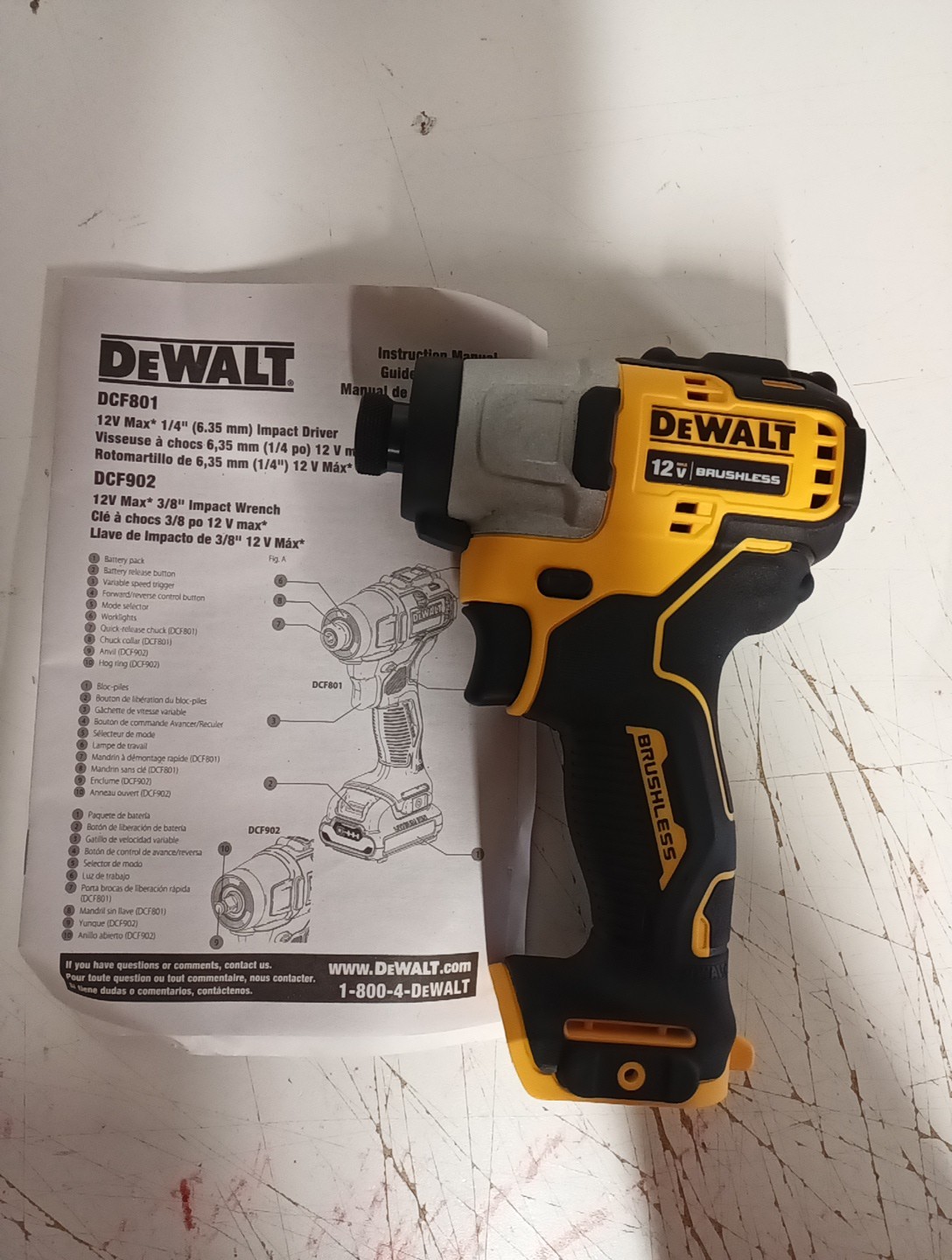 DeWALT DCF801B Xtreme 12V Max 1/4″ Impact Driver 12 Volt (Tool only) New !!!