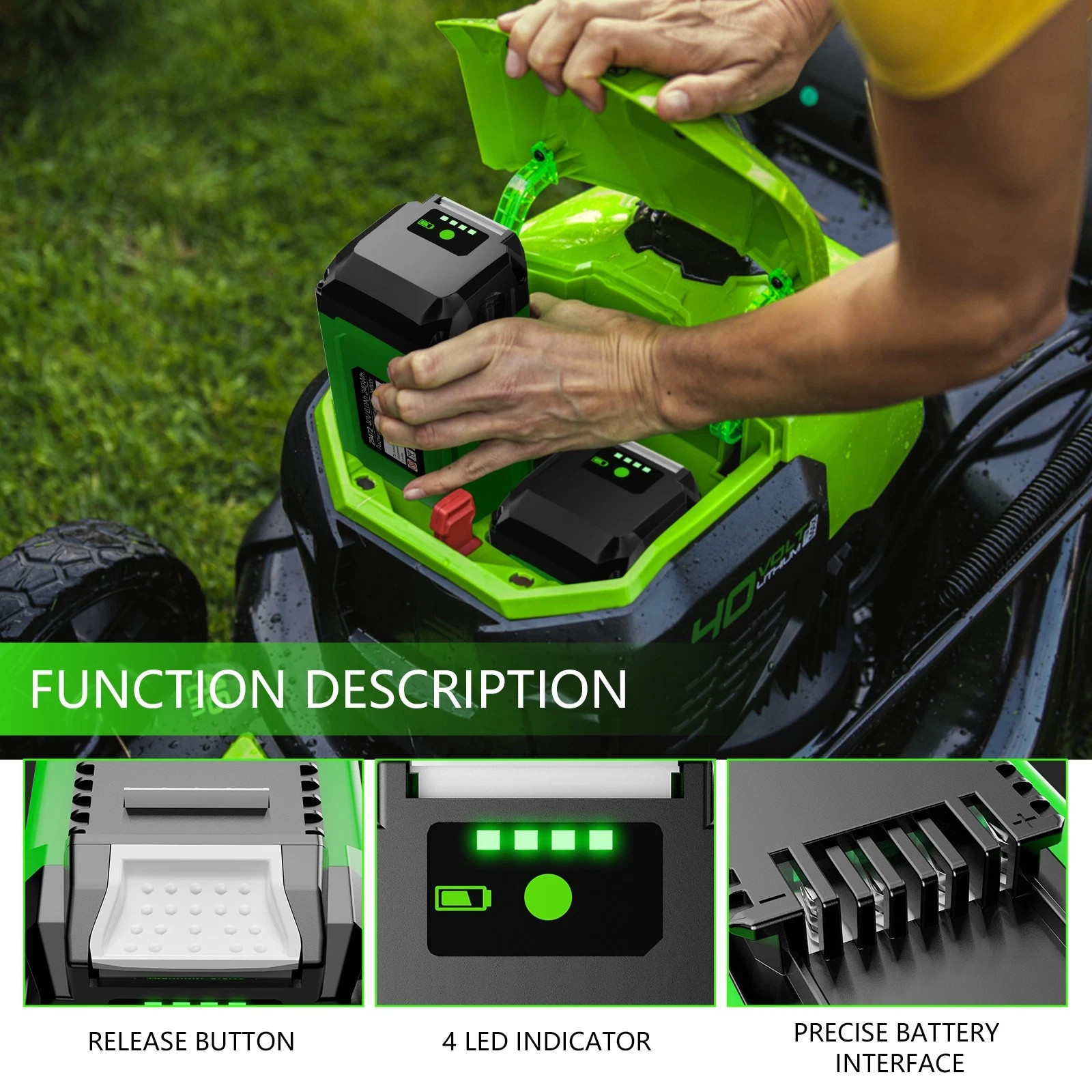 2Pack 40V 5Ah For Greenworks G-MAX Lithium Battery 29472 29462 29252 20202 US