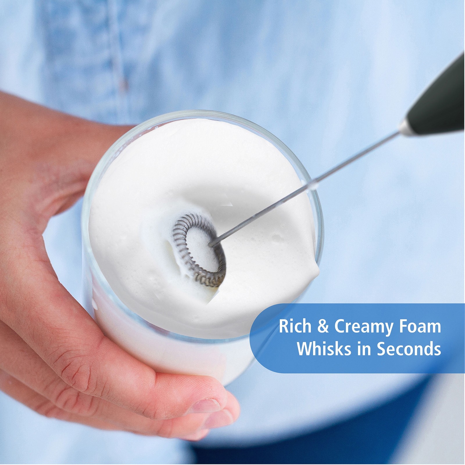 Mainstays Milk Frother, Battery-Powered Handheld Milk Frother Wand