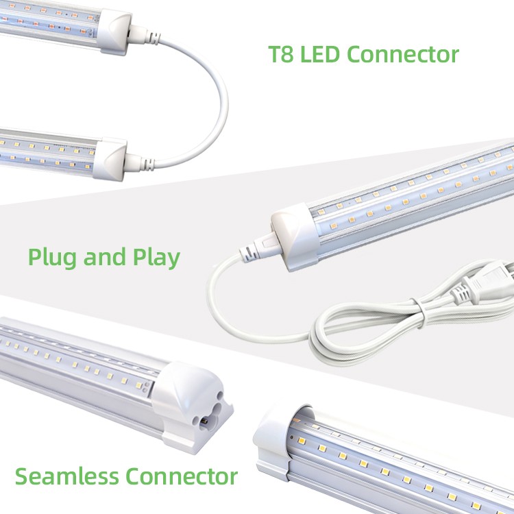 T8 2ft 3ft 4ft 5ft 6ft 8ft LED Shop Light Fixture 6500K Garage Tube Light Bulbs