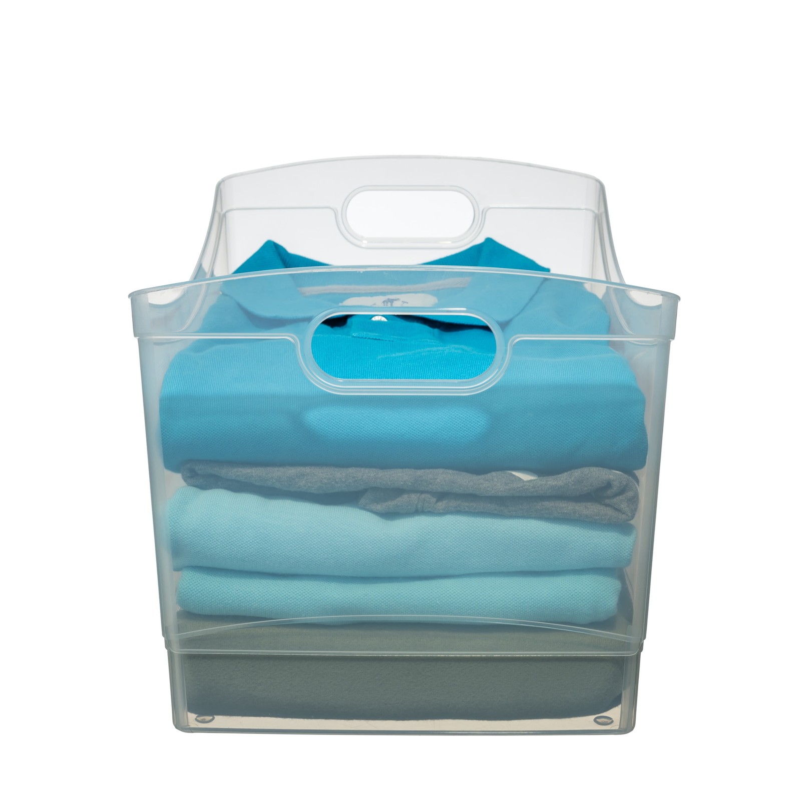 Clear Plastic Storage Bin with Handles, Multi-purpose Organizer 15.3×10.4×9.8in