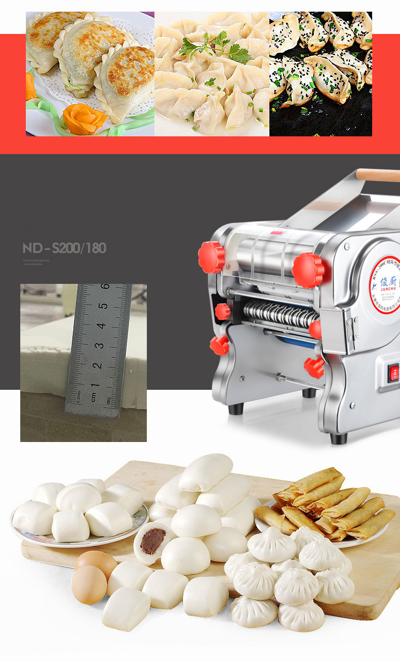 110V Pasta Maker Dough Roller Noodle Cutting Machine Noodle Width 2 / 6mm 3/9mm