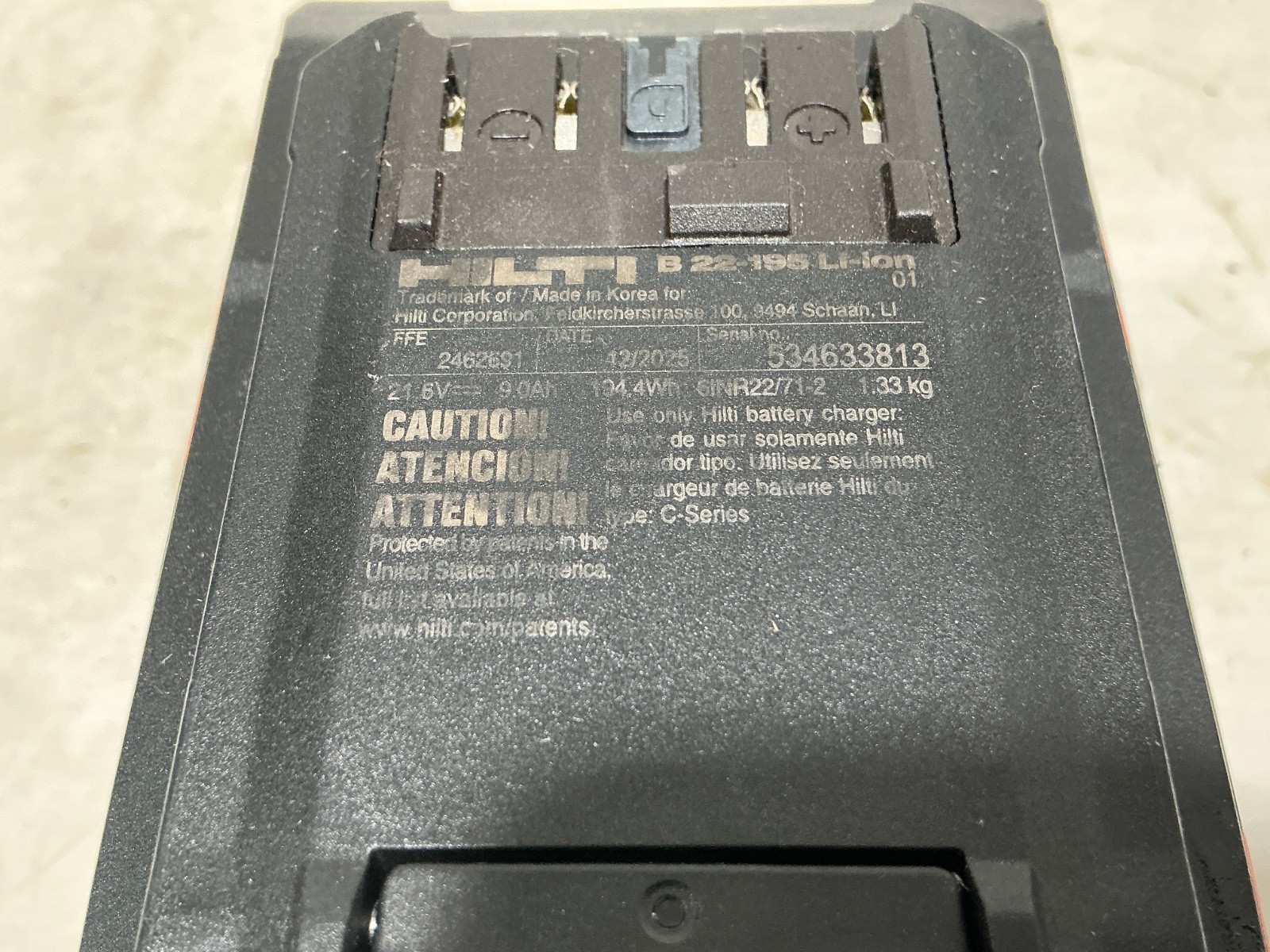 Hilti B22-195 Lithium-Ion Battery