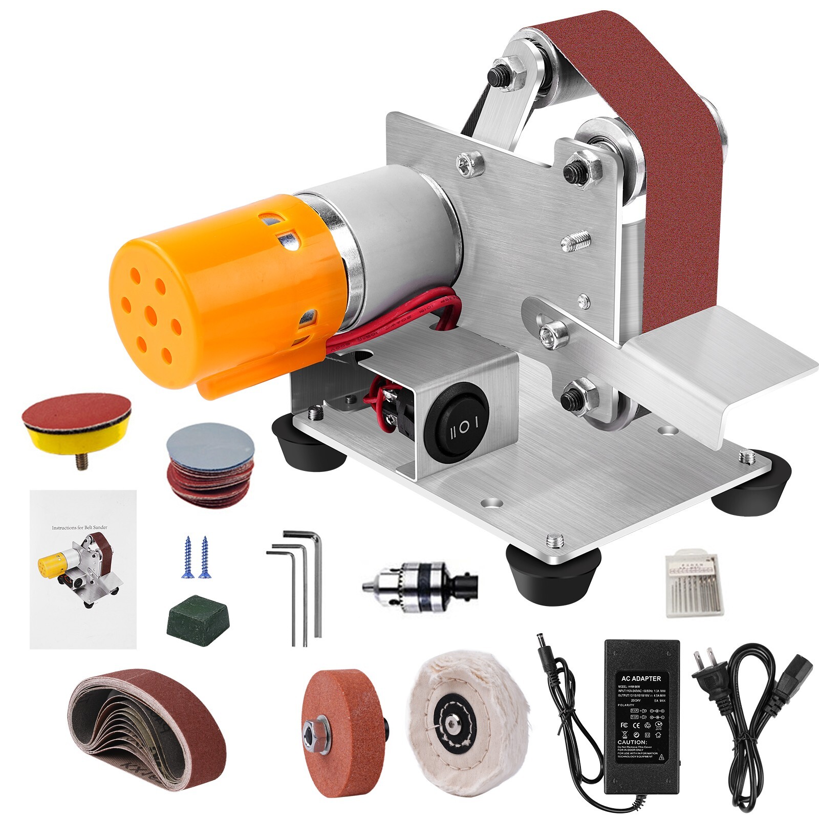Mini Belt Sander Electric, 7-Speed, 15° Sharpener for DIY & Jewelry Making