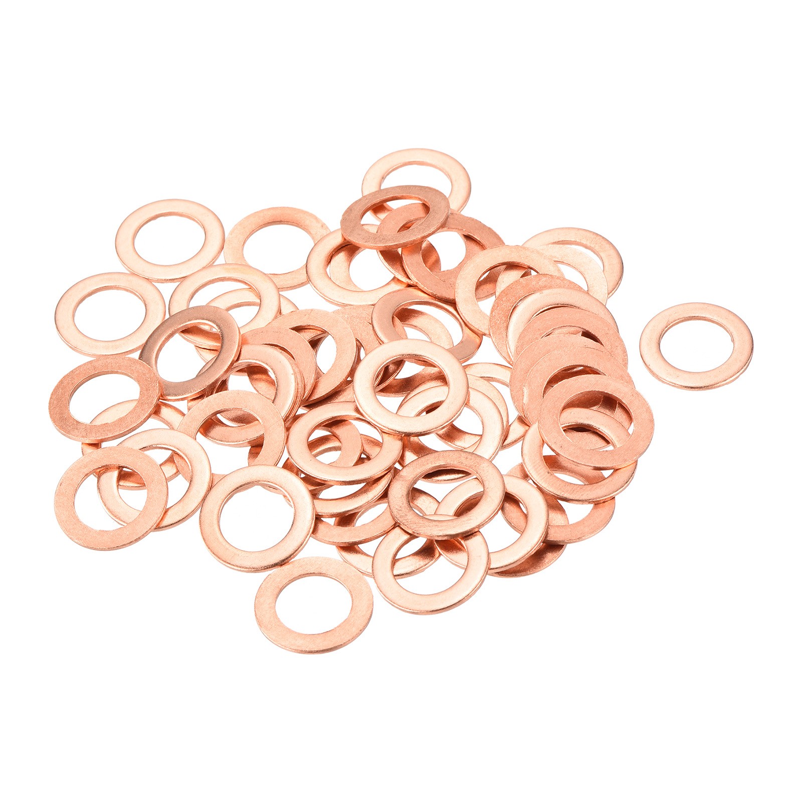 52 Pcs Flat Copper Washers 10x16x1mm Copper Flat Sealing Ring Washers